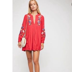 Free people embroidered Mia gauze mini dress